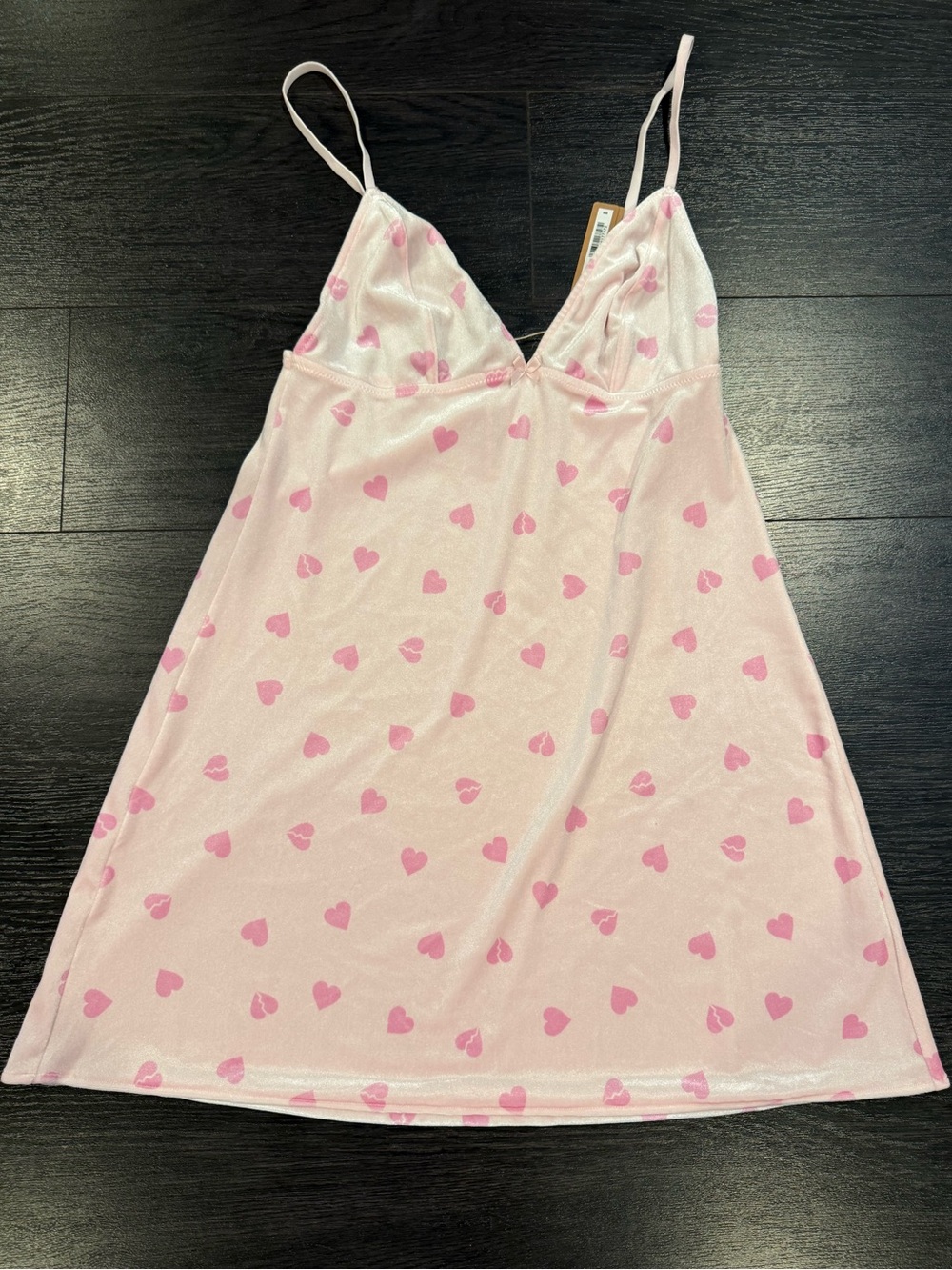 SKIMS Women's Heart Breaker Velvet Lace Slip Dress Pink Size M